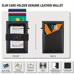 ALLANSING Slim Card Holder Leather Wallet Minimalist Pop Up RFID Blocking Wallet