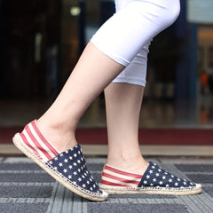 Women's Star Pattern Canvas Slip-On Shoes Lightweight & Comfortable