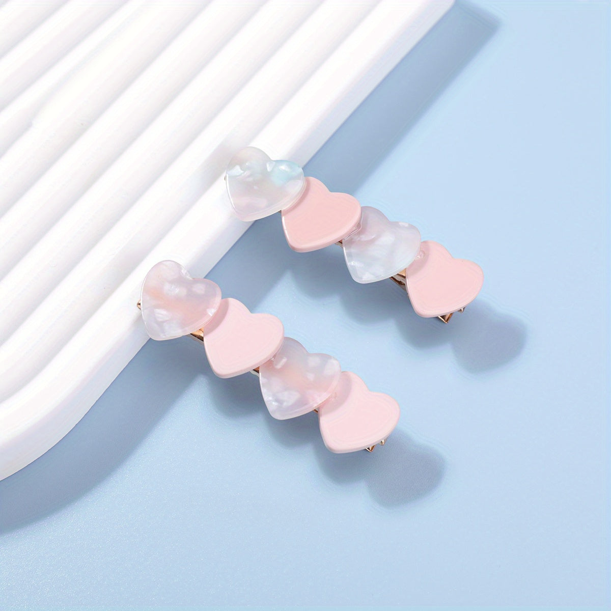 2pcs Heart Shape Hair Clip Non Slip Duck Billed Clip Hair Access
