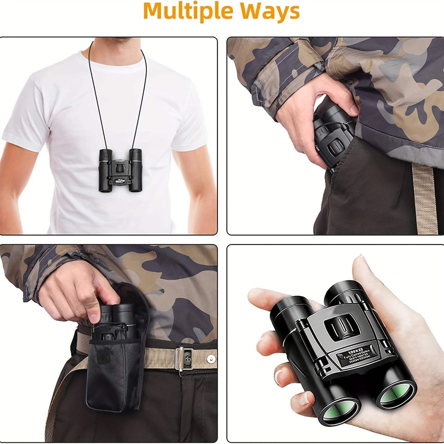 Waterproof HD Telescope Phone Binoculars For Camping Hiking Concert