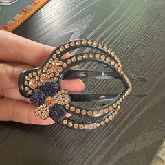 Flower & Rhinestone Hair Claw Large Hair Pin Headwear Hair Styling Accessory