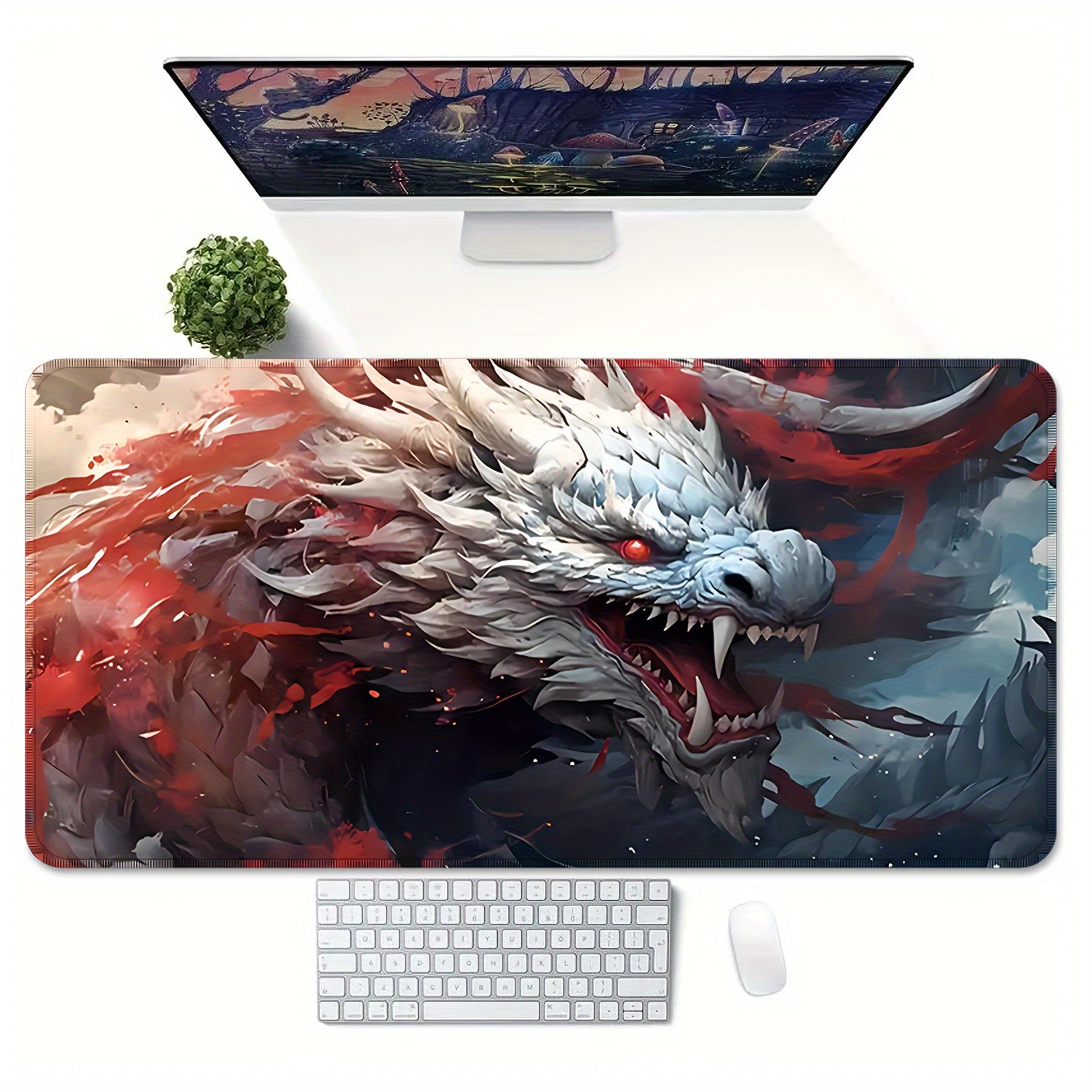 Dragon Large Gaming Mousepad HD Keyboard Mat Desk Natural Rubber