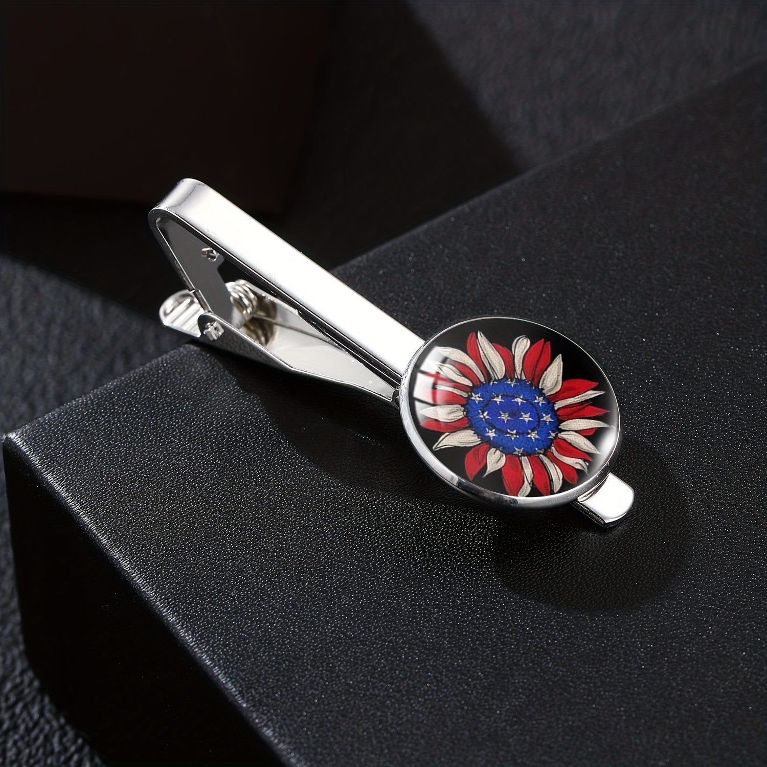 Patriotic Tie Clip With Eagle American Flag Yin Yang