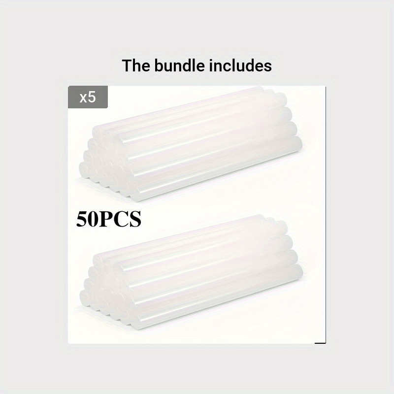50pcs Hot Glue Gun Stick Transparent Hot Melt Adhesive DIY Jewelry Glue Strip
