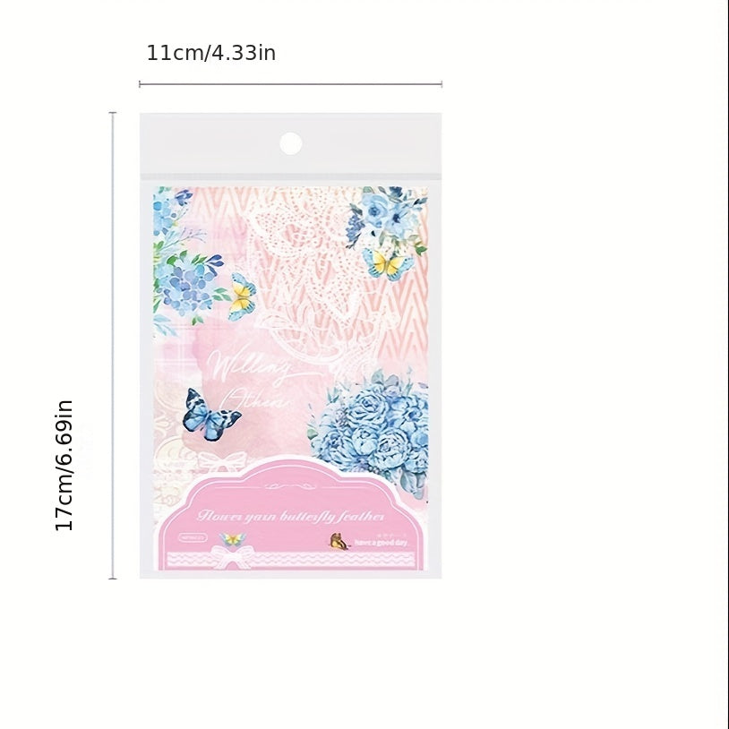 30pcs Vintage Flower Butterfly Paper Retro Lace Journal Collage Background