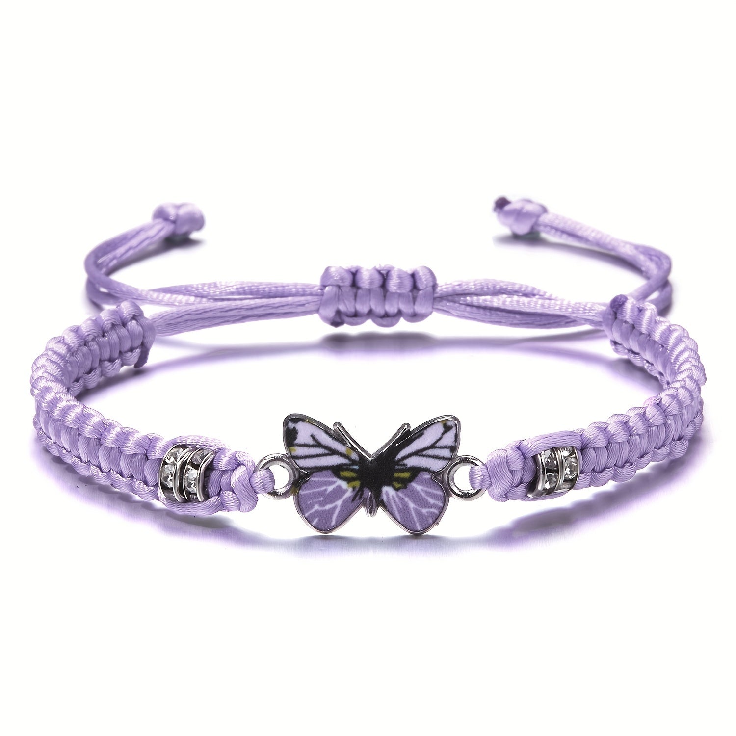Butterfly Charm Rhinestones Adjustable Bracelet Boho Style