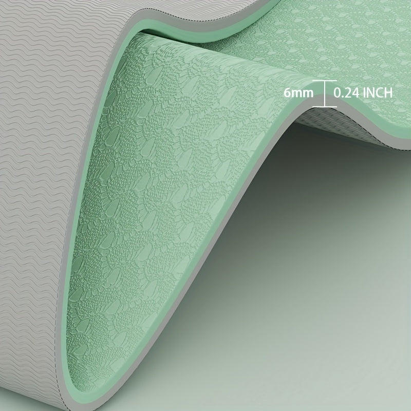 Non Slip TPE Yoga Mat With Engraved Body Line Eco Friendly Thicken Double Layer