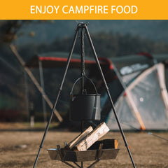 Outdoor Campfire Tripod with Chain for Camping