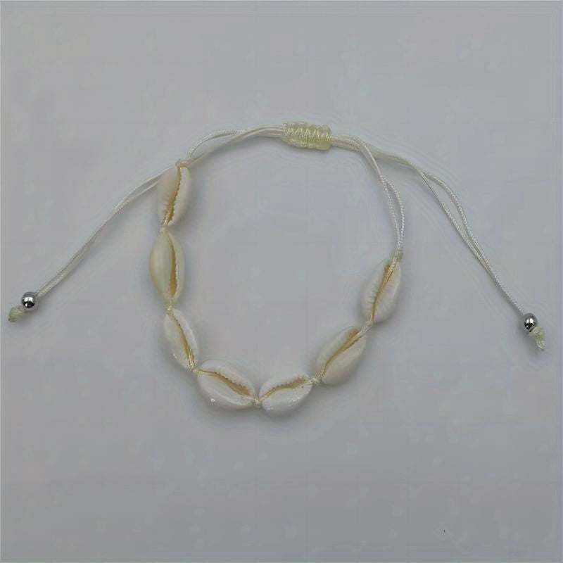 Shell Braided Bracelet Hawaiian Style Beach Necklace