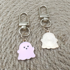Halloween Ghost Little Ghost Keychain Golden Door Buckle Men's Car Key Ring