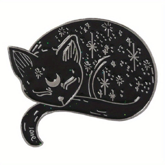 Enamel Sleepy Lazy Cat Pin Brooch for Clothing Bags Jackets
