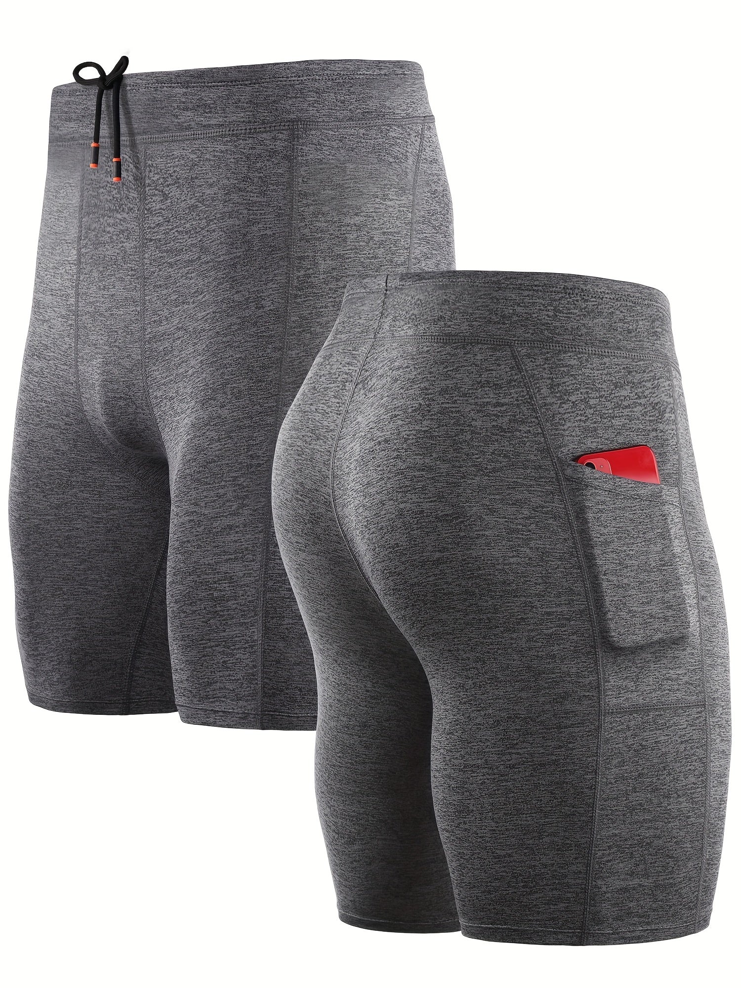 Men's Compression Shorts With Pocket Active Quick Dry Base Layer Shorts