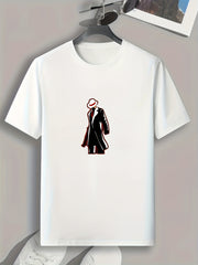 Mysterious Man Print Men's Graphic T-shirt for Summer