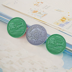 Christmas Brass Stamp Set with Handle Sealing Wax Stamp Head Envelope Craft