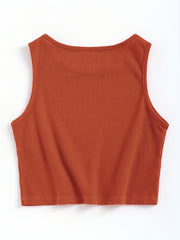 Waffle Solid Tank Top Sleeveless Crew Neck Casual & Comfy Women's Lingerie