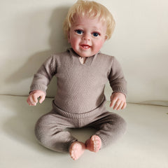 Hand Painted Baby Yannik Doll with Blond Hair