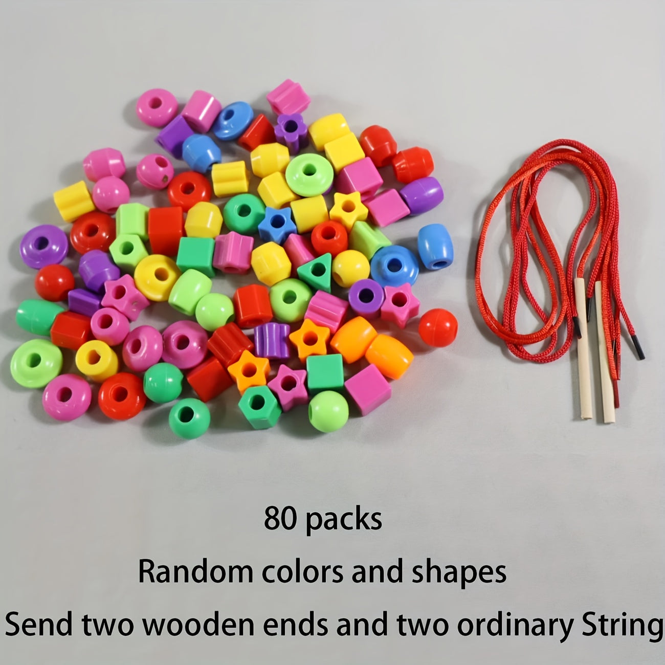 Educational Beaded Toys Set with Threading Cord