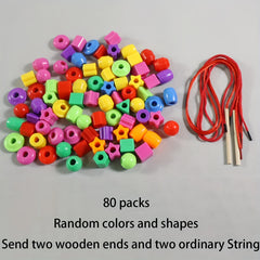 Educational Beaded Toys Set with Threading Cord