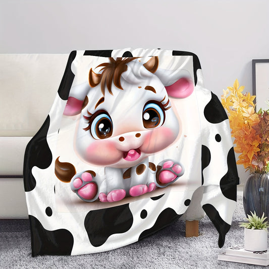 Cow Print Blanket Small Throw Blanket Car Travel Blanket