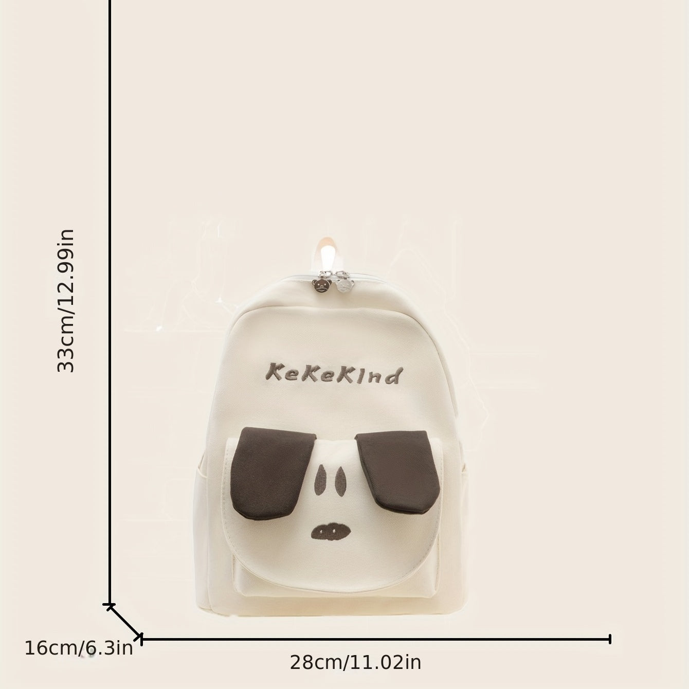 Kids' Puppy Ears Canvas Schoolbag Lightweight Backpack