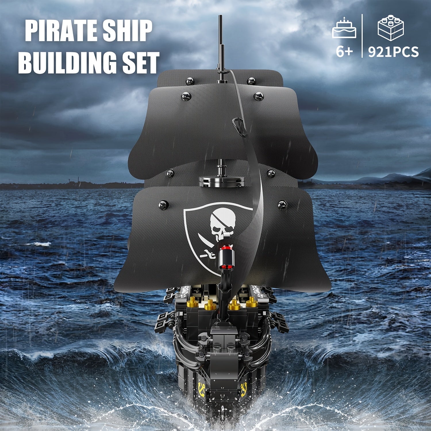921pcs Sailboat Model Building Kit Desktop Decoration Christmas Birthday Gift