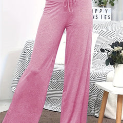 Solid Comfort Wide Leg Pants