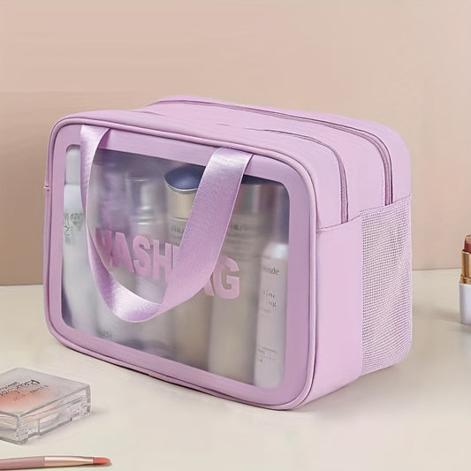 Purple Toiletry Bag Travel Bag With Handle Dry Wet Separation Makeup Cosmetic