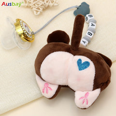 Personalised Baby Brown Pacifier Holder - Perfect Gift