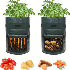 2pcs 10 Gallon Potato Grow Bags with Flap and Handles - Green