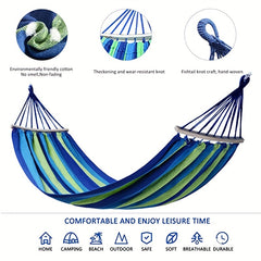 Camping Hammock with Tree Straps & Metal Ropes, 204 12KG Weight Capacity