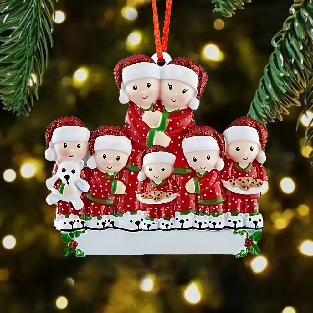 Family Matching Christmas Ornaments DIY Resin Holiday Decorations with Blessings