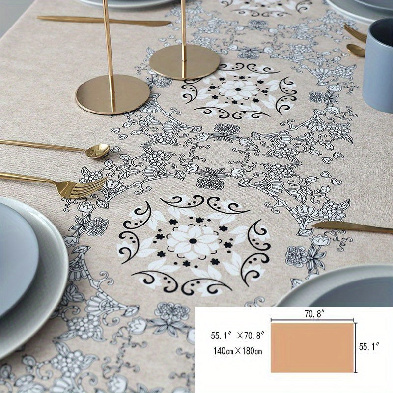 Ethnic Style PVC Tablecloth Thickened Waterproof Anti scalding Table Cover