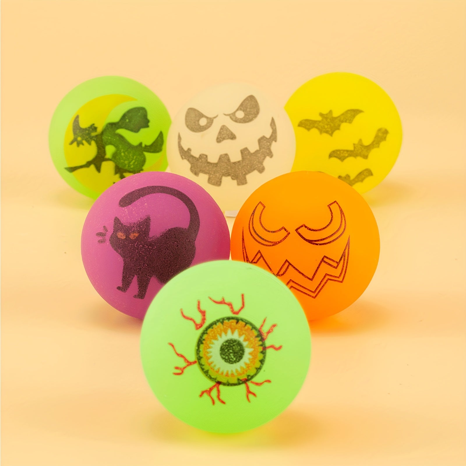 10pcs Halloween Glow In The Dark Bouncy Balls 2 Halloween Trick Treat Toy
