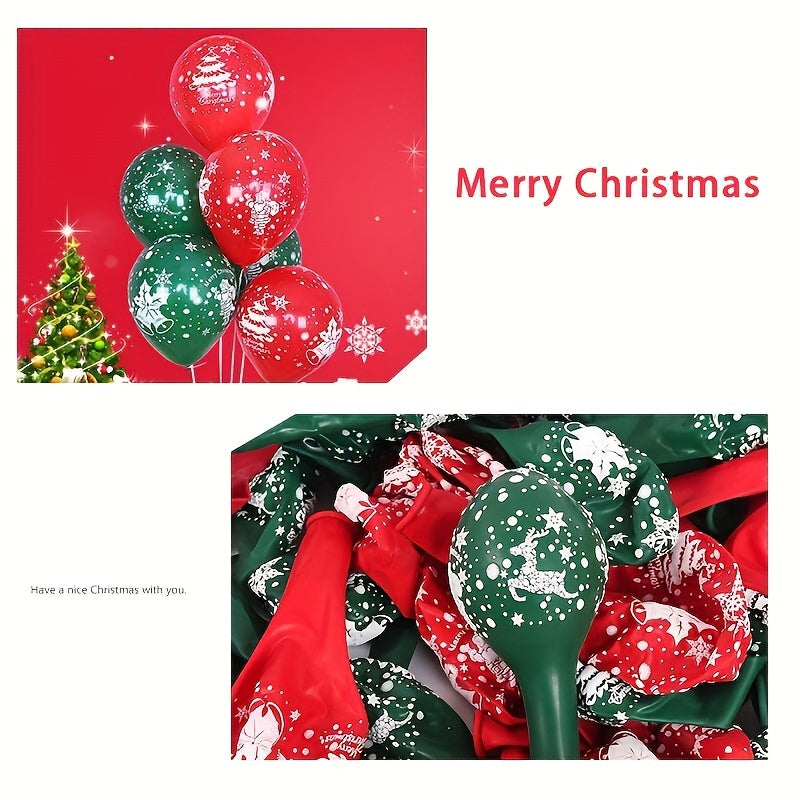 Christmas Latex Balloon Set With Balloon Pump