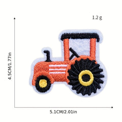 13pcs Cartoon Car Iron On Patches For Men Embroidered Applique Repair Patch