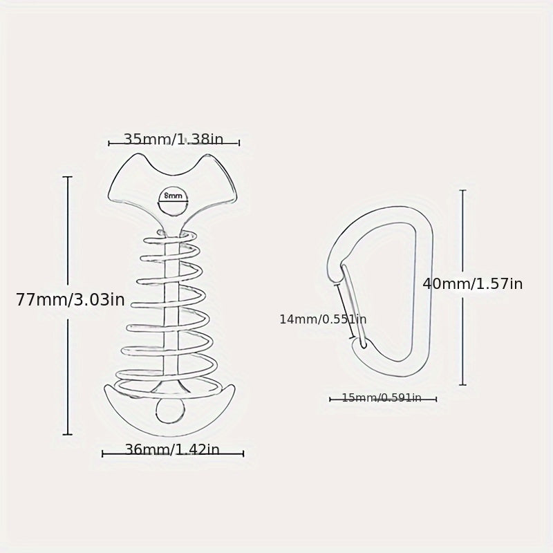 2pcs Aluminum Tent Nails Wind Rope Buckle Hooks