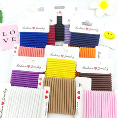 100pcs Thick Woven Hair Elastics Rubber Bands Ponytail Holder