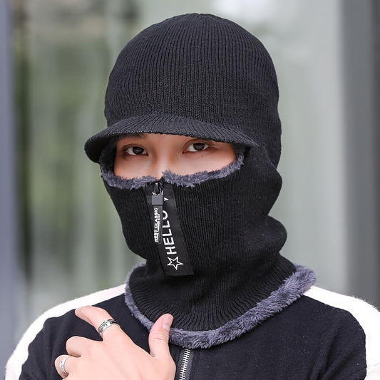 Winter Warm Knitted Ear Protection Hat and Scarf Set