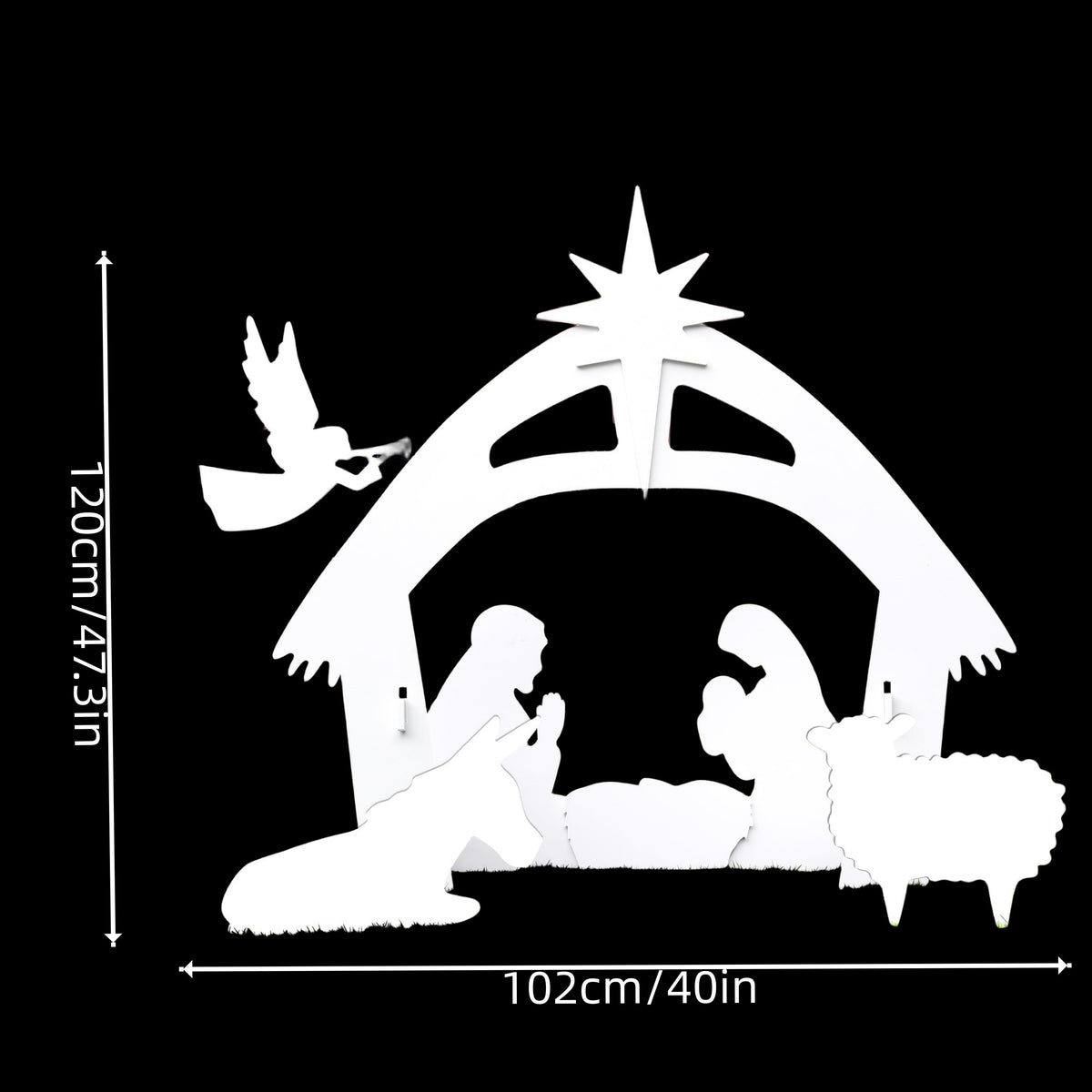 Waterproof PVC Outdoor Christmas Nativity Set - Weather Resistant Yard Decor