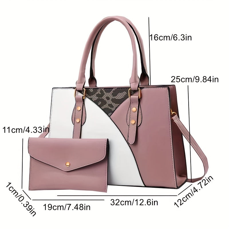 Large Capacity Business Handbag With Clutch Bag Set