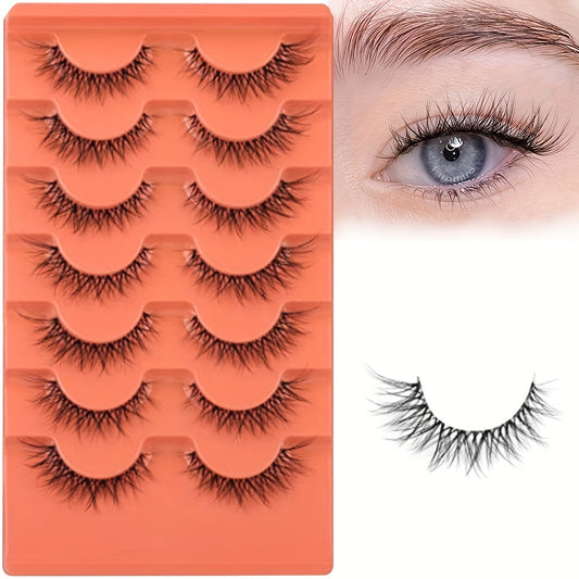 Natural Look Fox Eyelashes 3D Faux Mink Eyelashes 7 Pairs