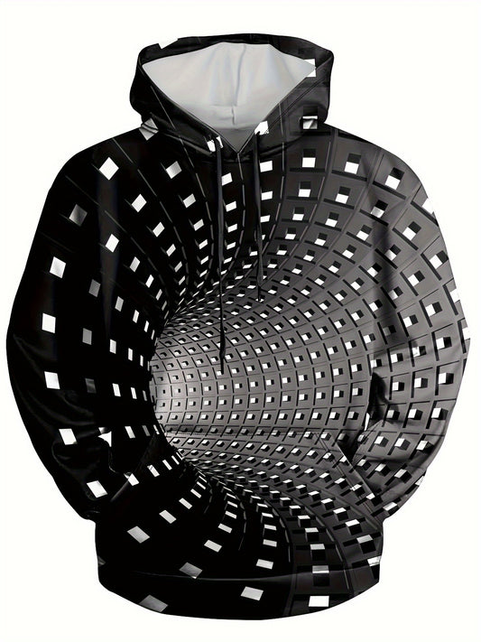 Optical Vision Swirl 3d Print Hoodies For Men Graphic Hoodie