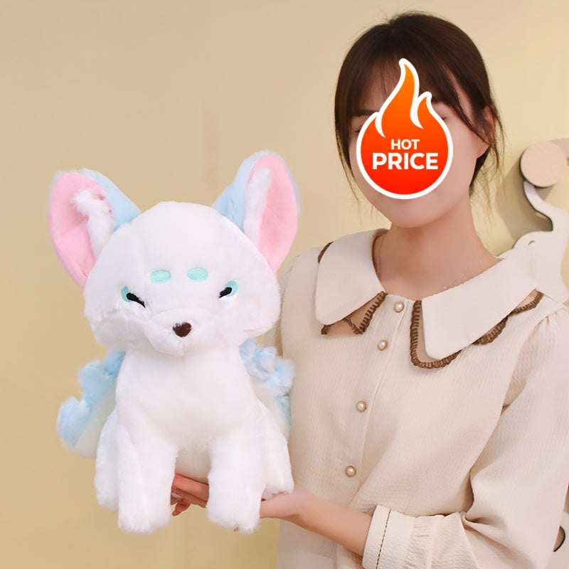Fluffy Sitting Fox Plush Toy Soft Stuffed Animal for Home Decor or Gift