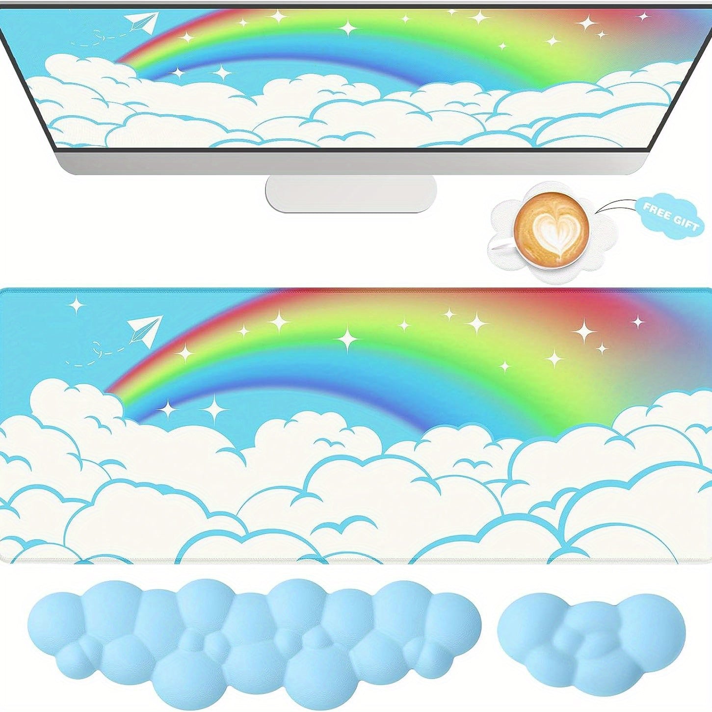 Large Gaming Mouse Pad and Wrist Rest Combo
