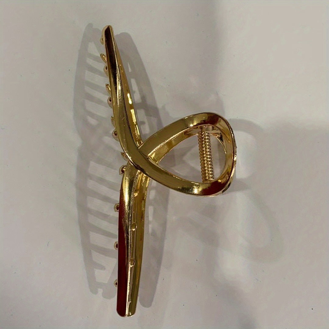 Golden Metal Rhinestone Hair Clip Hair Claw Shark Claw Hair Accessories