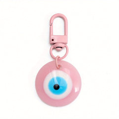 Plastic Devil's Eye Alloy Keychain Macaroon Keychain For Bag Jewelry