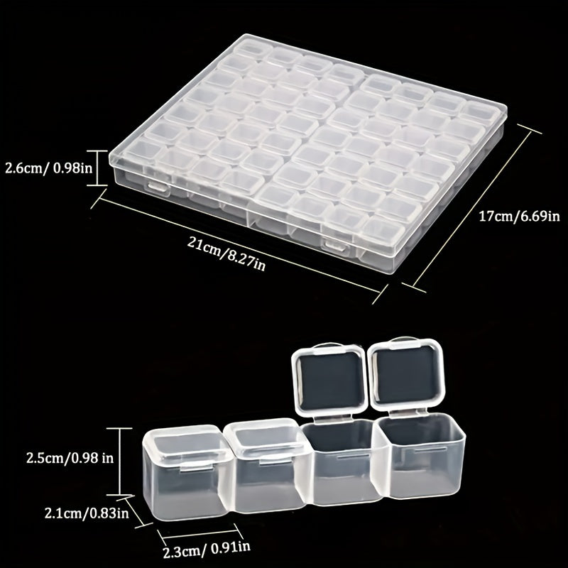 Clear Rhinestone Storage Box Nail Art Decoration Display Case Organizer