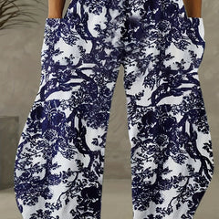 Geometric Print High Rise Wide Leg Pants Plus Size