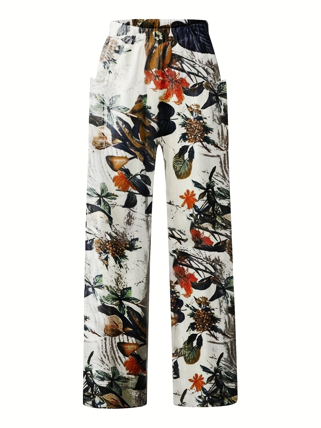 Floral Print High Rise Wide Leg Pants