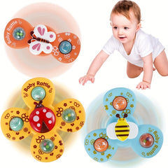 3pcs Suction Cup Spinner Toys For Baby Sensory Learning Bath Toys